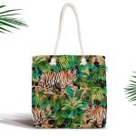 Sarı Zeminde Popart Özel Tasarımlı Dijital Baskılı Fermuarlı Plaj Çantası Realhomes