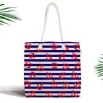 Pembe Mavi Zigzag Desenli Özel Tasarımlı Fermuarlı Kumaş Çanta Realhomes