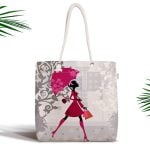 Puanlı Pop Art Tasarımlı Dijital Baskılı Fermuarlı Kumaş Çanta Realhomes