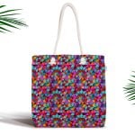 Özel Tasarım Palmiye Motifli Dijital Baskılı Plaj Çantası Realhomes