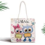 Sevimli Kediler Dijital Baskılı Fermuarlı Modern Kumaş Çanta Realhomes