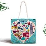 Modern Kelebek Dijital Baskılı Fermuarlı Modern Kumaş Çanta Realhomes