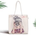 Fashion Girl Dijital Baskılı Modern Fermuarlı Kumaş Çanta Realhomes