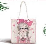 Fashion Girl Dijital Baskılı Modern Fermuarlı Kumaş Çanta Realhomes