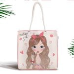 Fashion Girl Dijital Baskılı Modern Fermuarlı Kumaş Çanta Realhomes