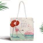 Fashion Girl Dijital Baskılı Modern Fermuarlı Kumaş Çanta Realhomes