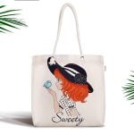 Fashion Girl Dijital Baskılı Modern Fermuarlı Kumaş Çanta Realhomes