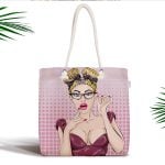 Fashion Girl Dijital Baskılı Modern Fermuarlı Kumaş Çanta Realhomes