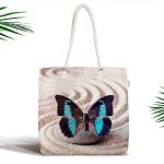 Manzara Desenli Dijital Baskılı Fermuarlı Modern Kumaş Çanta Realhomes