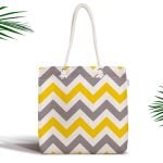 Renkli Yapraklar Dijital Baskılı Fermuarlı Modern Kumaş Çanta Realhomes