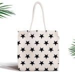 Siyah Beyaz Desenli Dijital Baskılı Fermuarlı Modern Kumaş Çanta Realhomes