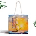 Mevsim Yaprakları Dijital Baskılı Fermuarlı Kumaş Çanta Realhomes