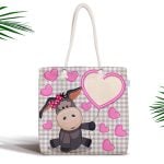 Sevimli Ayıcıklar Dijital Baskılı Fermuarlı Kumaş Çanta Realhomes