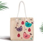 Daldaki Kuşlar Dijital Baskılı Fermuarlı Kumaş Çanta Realhomes