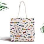 Mavi Zeminde Arabalar Dijital Baskılı Fermuarlı Bebek Çantası Realhomes