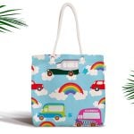 Sevimli Kedicikler Dijital Baskılı Fermuarlı Kumaş Çanta Realhomes