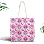 Modern Yaprak Desenli Dijital Baskılı Fermuarlı Kumaş Çanta Realhomes