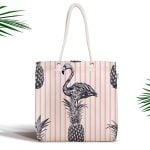 Modern Yaprak Desenli Dijital Baskılı Fermuarlı Kumaş Çanta Realhomes