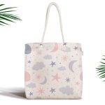 Renkli Puanlı Desenli Dijital Baskılı Fermuarlı Kumaş Çanta Realhomes