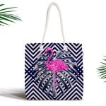 Pembe Zeminde Araba Dijital Baskılı Fermuarlı Modern Kumaş Çanta Realhomes