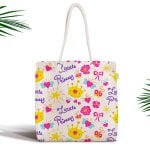 Renkli Yelkenli Dijital Baskılı Fermuarlı Modern Kumaş Çanta Realhomes