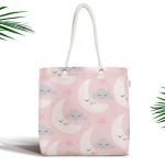 Princess Taç Desenli Dijital Baskılı Fermuarlı Modern Kumaş Çanta Realhomes