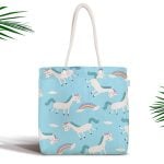 Gri Zeminli Bulut ve Ay Dijital Baskılı Fermuarlı Modern Kumaş Çanta Realhomes