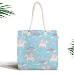 Renkli Sevimli Tavşanlar Dijital Baskılı Fermuarlı Modern Kumaş Çanta Realhomes