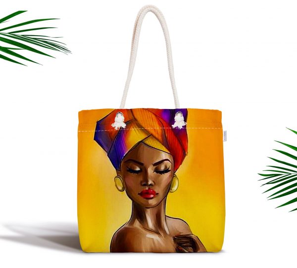 - kumas-canta-afrika-kadin - Realhomes  Afrika Kadın Tasarımlı Dijital Baskılı Özel Tasarım Fermuarlı Kumaş Çanta Realhomes