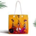 Geometrik Zeminde Flamingo Desenli Dijital Baskılı Fermuarlı Kumaş Çanta Realhomes