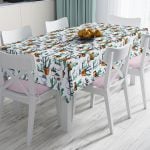 Siyah Beyaz Ogea Desenli Dekoratif Leke Tutmaz Masa Örtüsü Realhomes