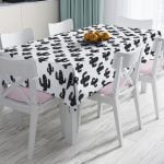 Siyah Beyaz Ekose Desenli Dekoratif Leke Tutmaz Masa Örtüsü Realhomes