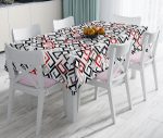 - realhomesMasa2393 - Realhomes  Labirent Çizimli Modern Dijital Baskılı Leke Tutmaz Masa Örtüsü Realhomes