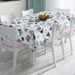 Lila Renk Salkım Zambak Desenli Dijital Baskılı Leke Tutmaz Masa Örtüsü Realhomes