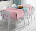 - realhomesMasa3005 - Realhomes  Pembe Zeminli Yılbaşı Konseptli Desenli Leke Tutmaz Masa Örtüsü Realhomes