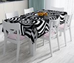- realhomesMasa3011 - Realhomes  Siyah Beyaz 3 Boyutlu Küreler Dijital Baskılı Leke Tutmaz Masa Örtüsü Realhomes