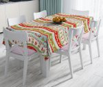 - realhomesMasa3050 - Realhomes Renkli Yılbaşı Motifleri Dekoratif Leke Tutmaz Masa Örtüsü Realhomes