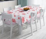 - realhomesMasa3059 - Realhomes  RealHomes Beyaz Zeminde Kar Taneleri Özel Tasarım Masa Örtüsü Realhomes