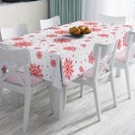 RealHomes Beyaz Zeminde Kar Taneleri Özel Tasarım Masa Örtüsü Realhomes