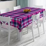 Krem Zeminli Ekose Desenli Dekoratif Leke Tutmaz Masa Örtüsü Realhomes