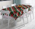 - realhomesMasa3079 - Realhomes Yeşil Kırmızı Beyaz Ekose Desenli Dekoratif Leke Tutmaz Masa Örtüsü Realhomes