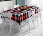 - realhomesMasa3080 - Realhomes  Siyah Kırmızı Beyaz Ekose Desenli Dekoratif Leke Tutmaz Masa Örtüsü Realhomes