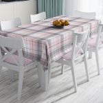 Siyah Kırmızı Beyaz Ekose Desenli Dekoratif Leke Tutmaz Masa Örtüsü Realhomes