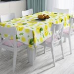 Krem Zeminli Limon Desenli Dekoratif Leke Tutmaz Masa Örtüsü Realhomes