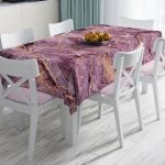 Altın Varaklı Mavi Zeminli Modern Leke Tutmaz Masa Örtüsü Realhomes