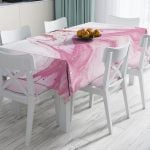 Modern Siyah Beyaz Altın Mermer Motifli Dijital Baskılı Leke Tutmaz Masa Örtüsü Realhomes