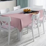 Modern Pembe Zeminli 3D Yıldız Desenli Dekoratif Leke Tutmaz Masa Örtüsü Realhomes
