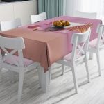 Modern Pembe Zeminli 3D Yıldız Desenli Dekoratif Leke Tutmaz Masa Örtüsü Realhomes