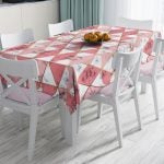 Geometrik Desenli Mermer Zeminli Modern Leke Tutmaz Masa Örtüsü Realhomes