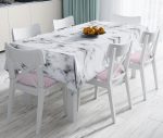 - realhomesMasa3155 - Realhomes  Açık Mermer Zeminli Dijital Baskılı Leke Tutmaz Masa Örtüsü Realhomes